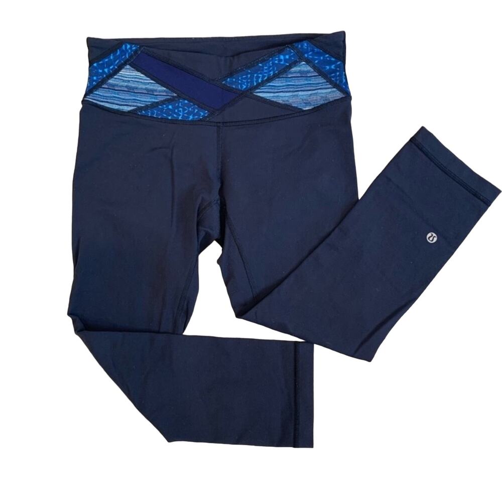 Lululemon Navy Blue Wunder Under Cropped Leggings